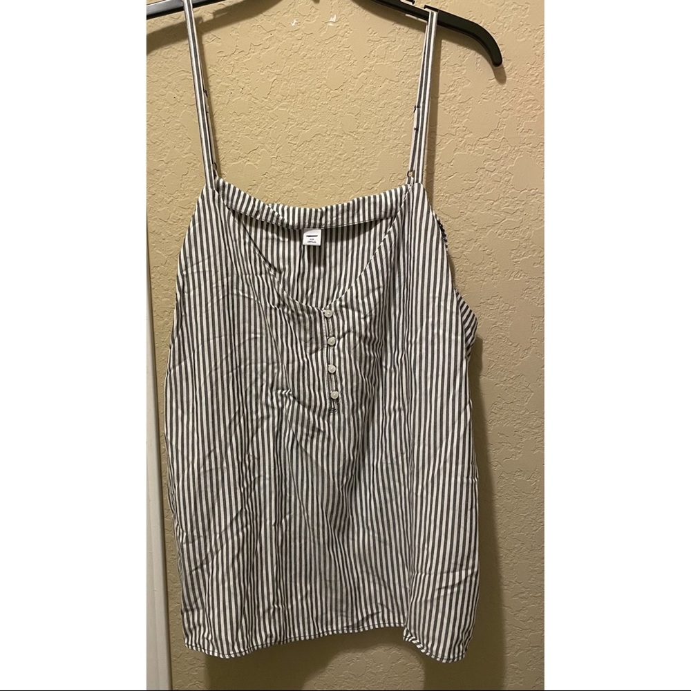 Old Navy grey pin stripe tank top